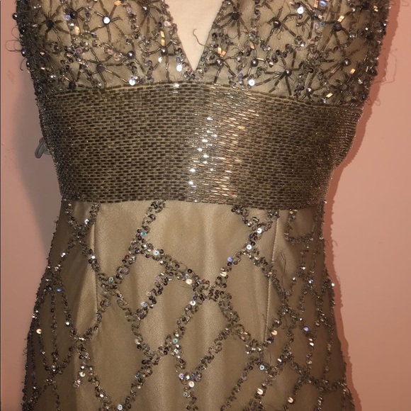 Scala Silver Cocktail Dress, Sz 8 Please Review All Pics No Returns Or Refunds - Picture 1 of 15